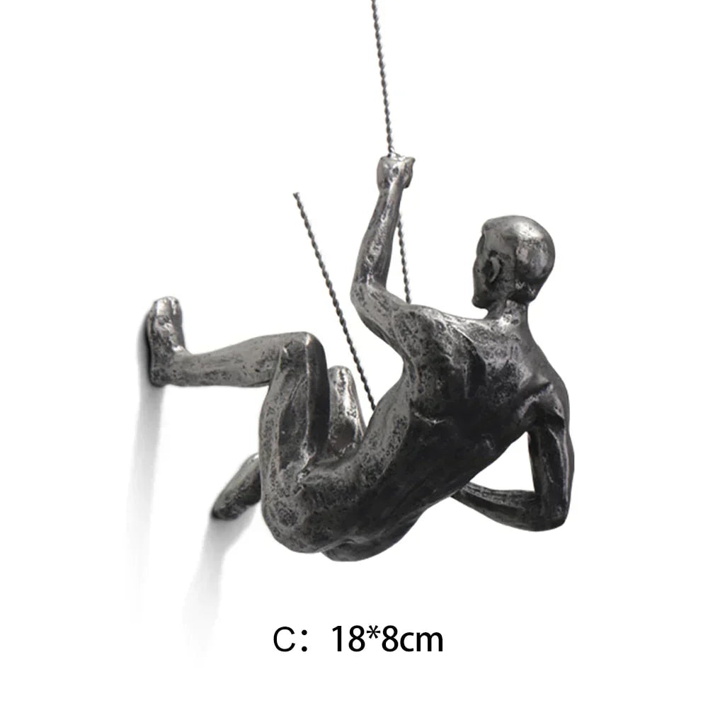 BowLift | CraftedClimb Climbing Figures Wall Decoration – Inspiring Wall Art of Resin and Iron