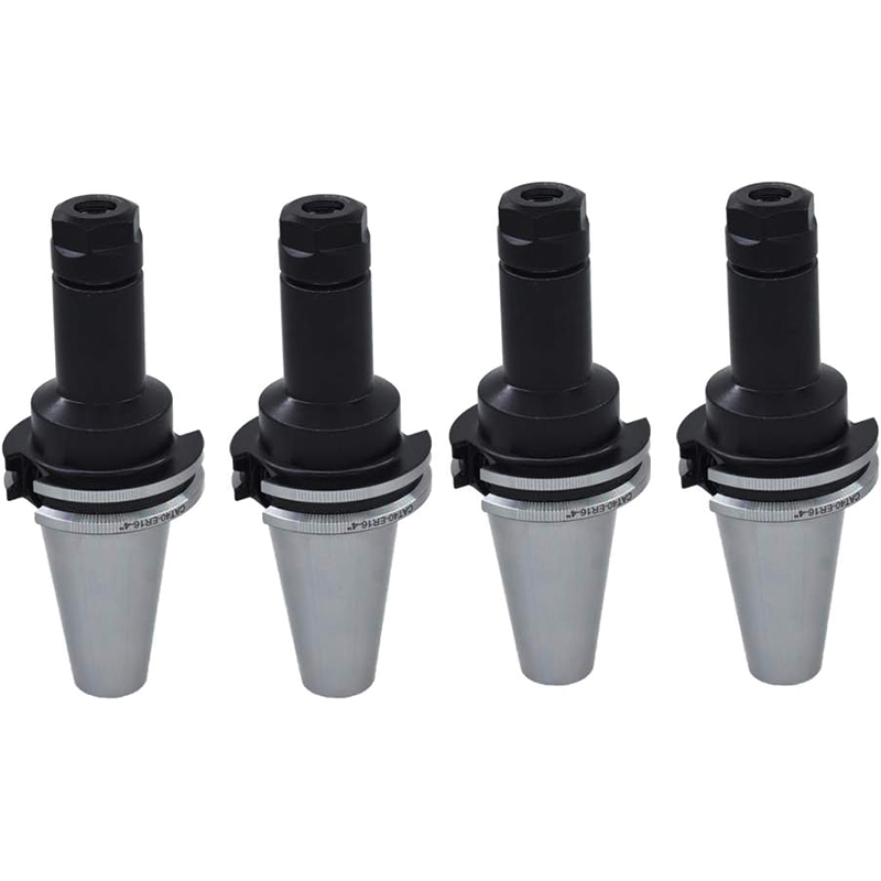BowLift | ER16 Collet Chuck Set with CAT40 Tool Holder, 4"/100mm Chuck Tool Holder Set for CNC Engraving Machine Milling Lathe (4Pcs)