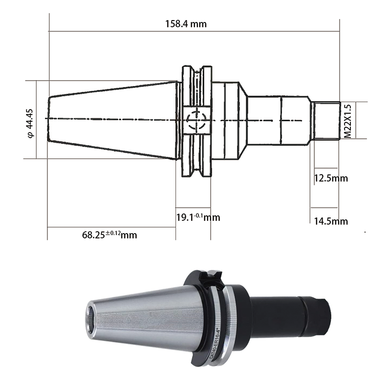 BowLift | ER16 Collet Chuck Set with CAT40 Tool Holder, 4"/100mm Chuck Tool Holder Set for CNC Engraving Machine Milling Lathe (4Pcs)