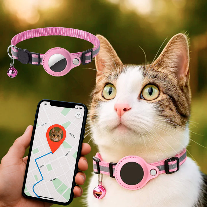 BowLift | Cat GPS Tracker Collar | Quick Release Closure, Reflective Design & Durable for Outdoor Safety Adventures
