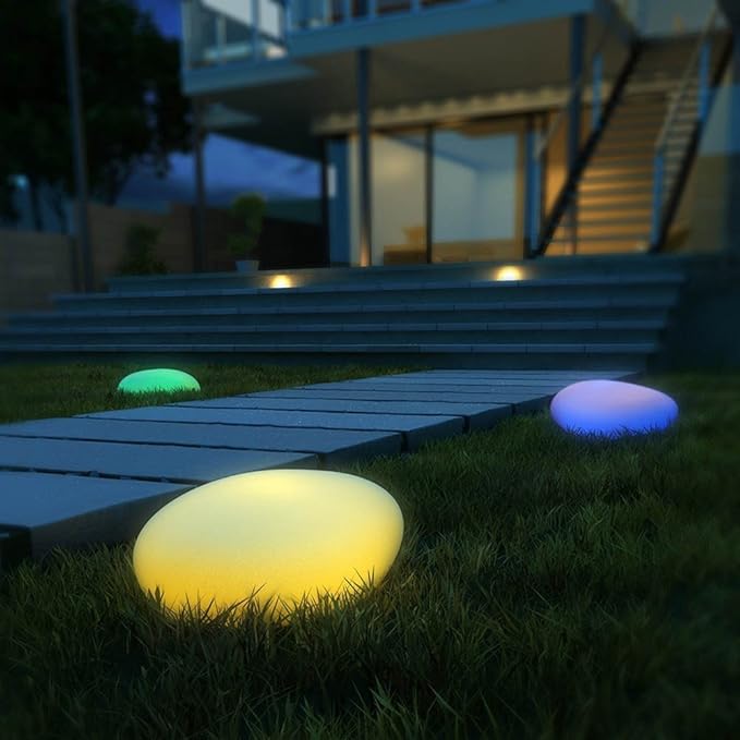 BowLift | Cobblestone LED Garden Light Fixture - Solar-Powered Outdoor Lighting for Pathways & Landscapes