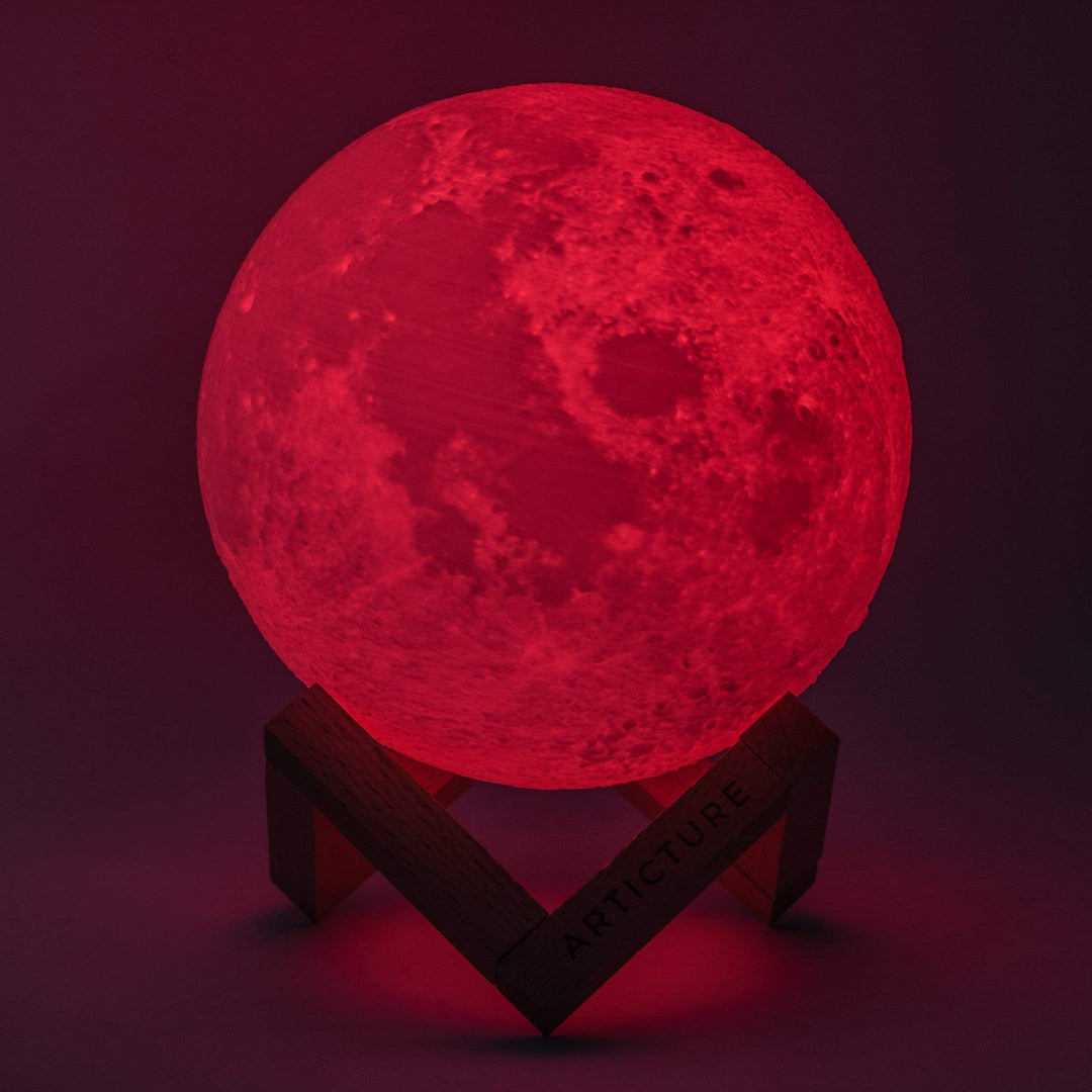 BowLift | Moon Lamp Wooden Base 3D Table Light