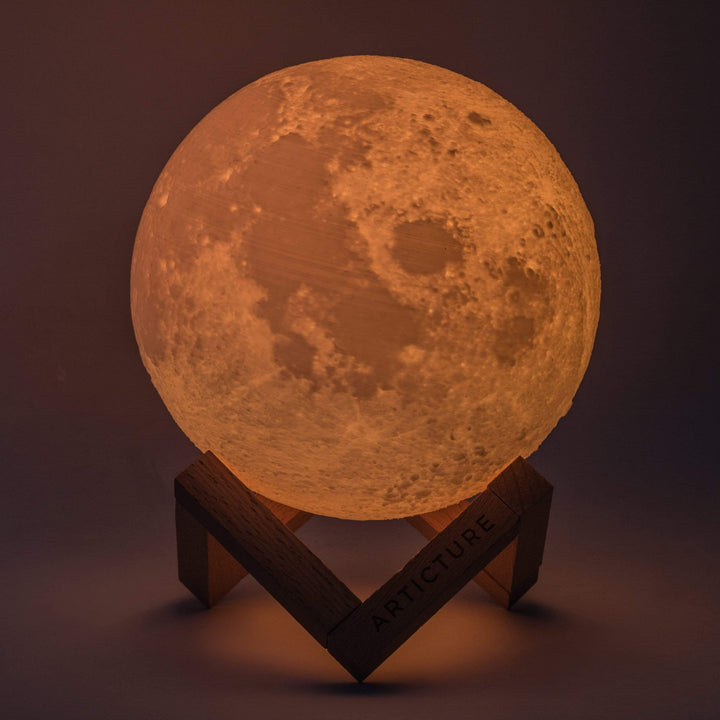 BowLift | Moon Lamp Wooden Base 3D Table Light