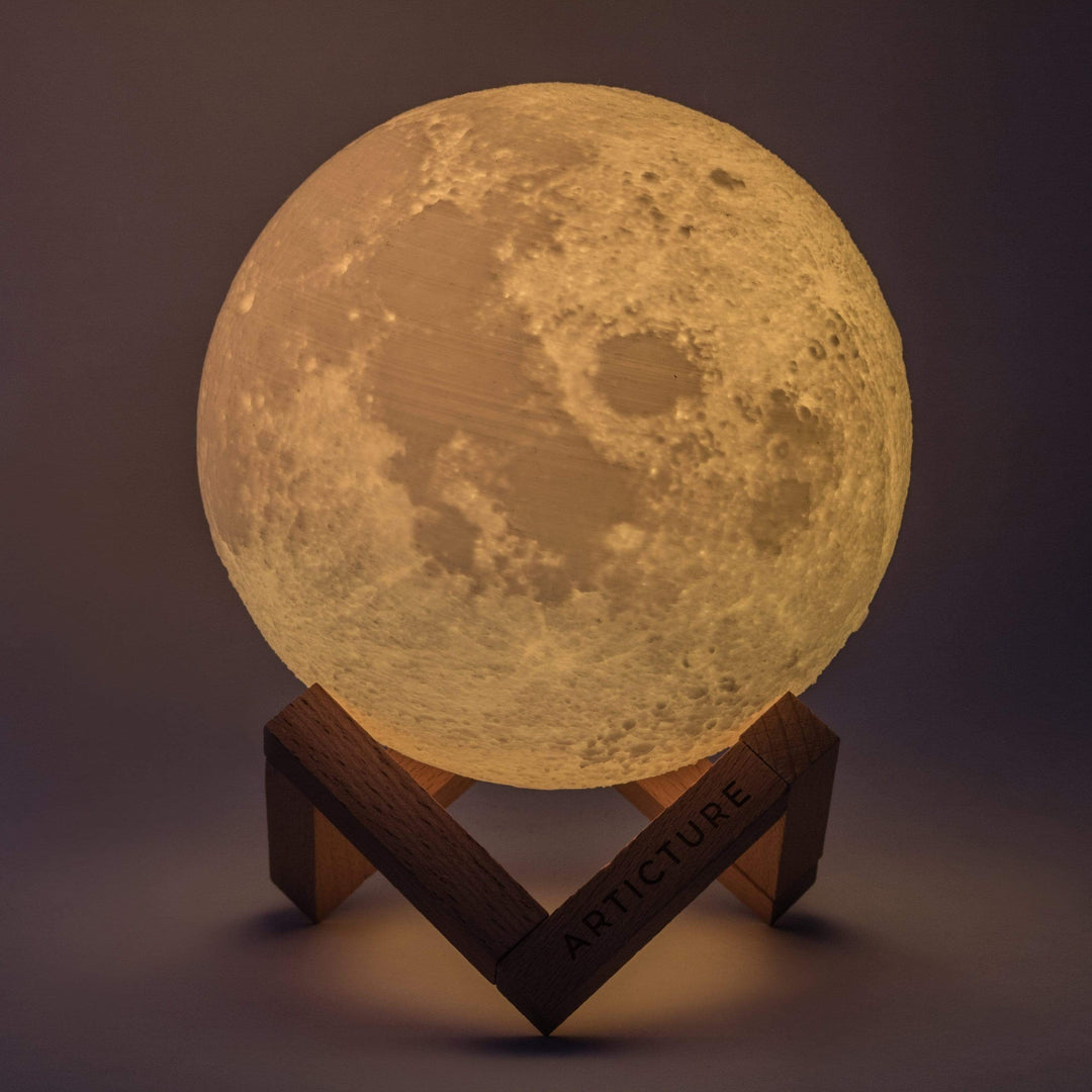 BowLift | Moon Lamp Wooden Base 3D Table Light
