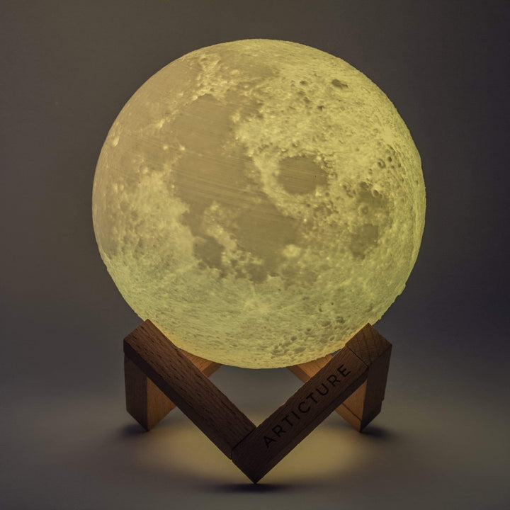 BowLift | Moon Lamp Wooden Base 3D Table Light