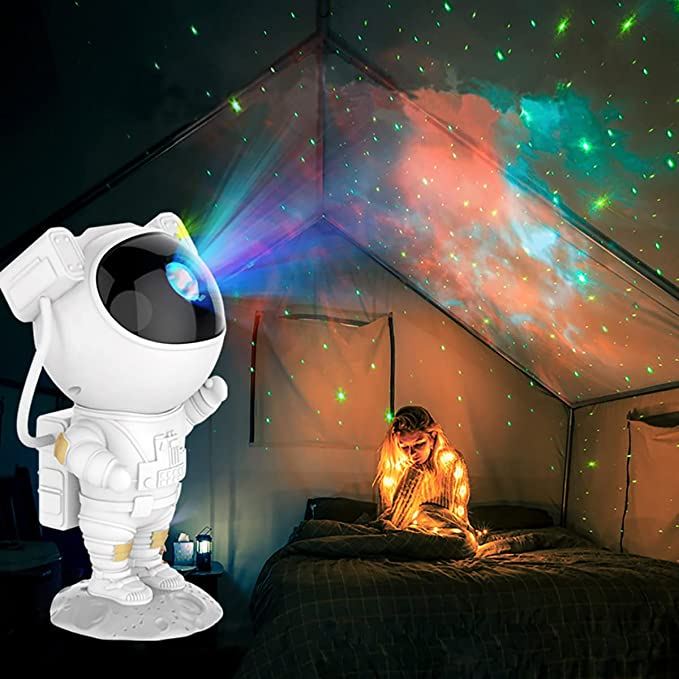 Starry Sky LED Projector – Astronaut Lamp with 360° Rotating Head and Remote Control for Bedroom and Living Room | Bowlift