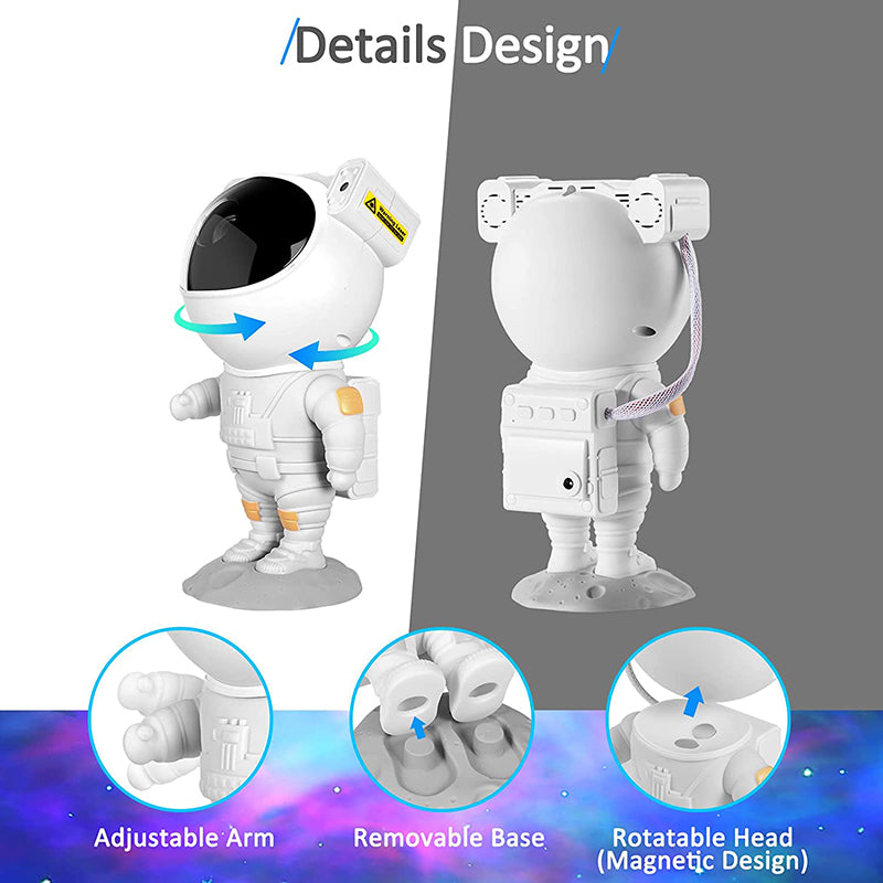 Starry Sky LED Projector – Astronaut Lamp with 360° Rotating Head and Remote Control for Bedroom and Living Room | Bowlift
