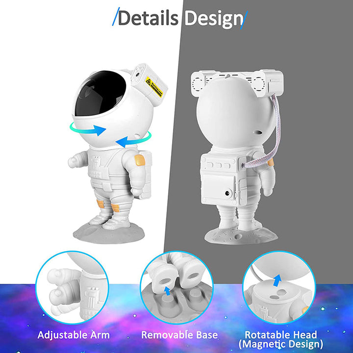 Starry Sky LED Projector – Astronaut Lamp with 360° Rotating Head and Remote Control for Bedroom and Living Room | Bowlift