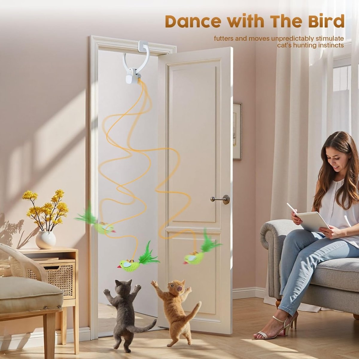 BowLift | Flying Bird Toy That Entertains Cats