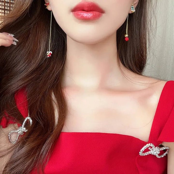 BowLift | Charming Santa Claus Tassel Earrings for a Festive Holiday Style