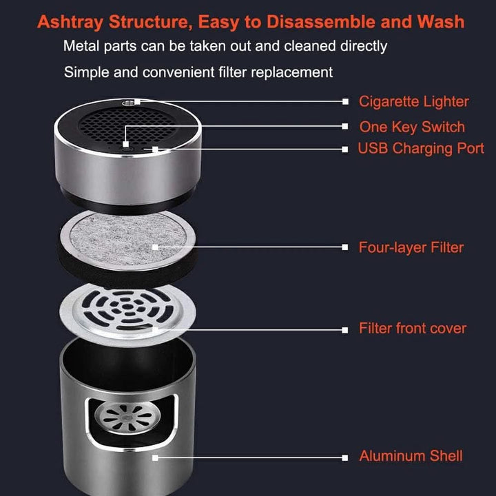 BowLift | USB-powered Ashtray with HEPA Filter & Ionizer