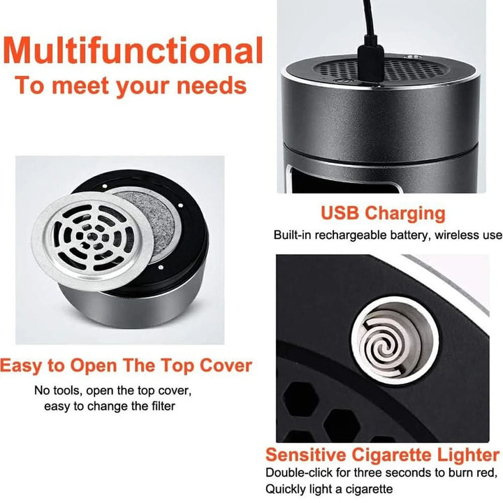 BowLift | USB-powered Ashtray with HEPA Filter & Ionizer