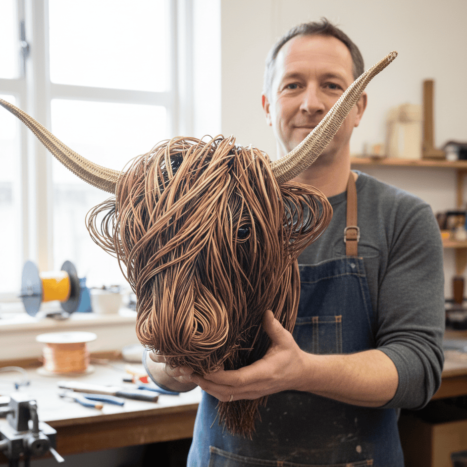 BowLift | Elegant cow wall sculpture in country house style