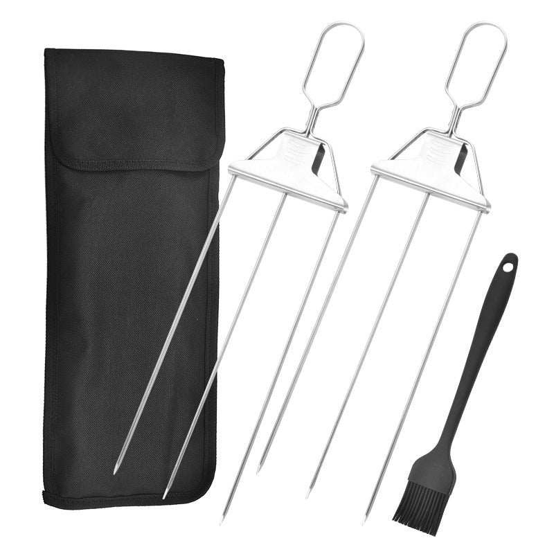 3 Way Grilling Skewers, Stainless Steel Skewers for BBQ | Bowlift