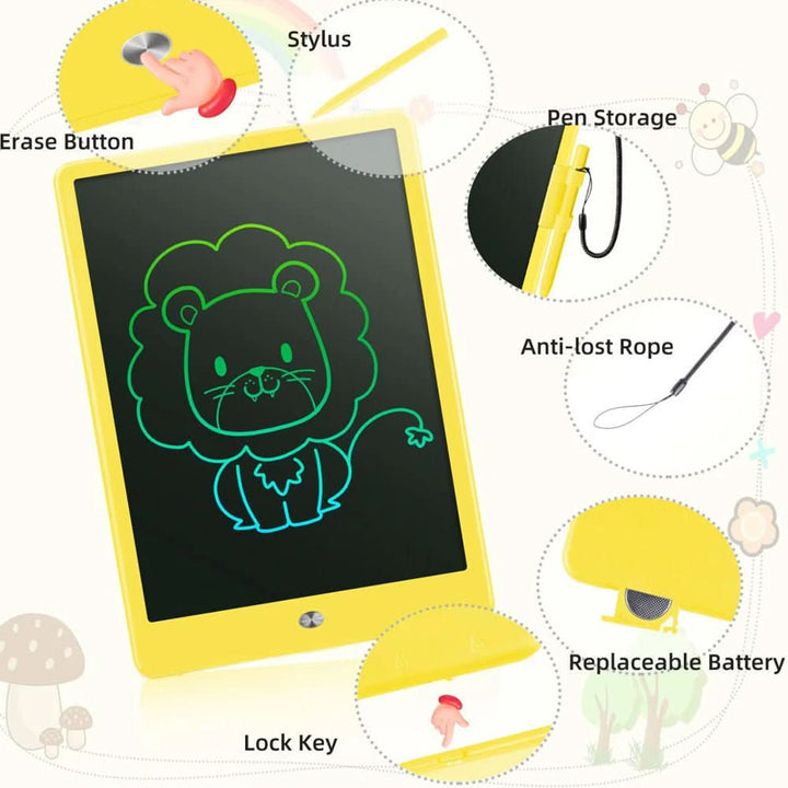 BowLift | LCD Drawing Board for Kids & Travel with One-Touch Erase