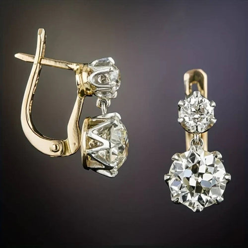 Stylish Gold Zirconia Earrings - Selene Chic Elegance Bowlift