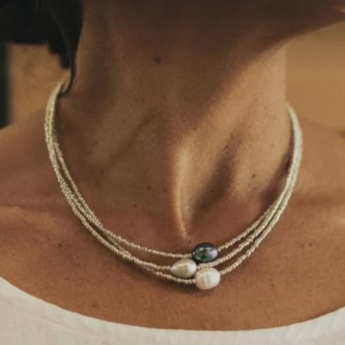 Elegant Vintage Natural Pearl Necklace - Elara Bowlift