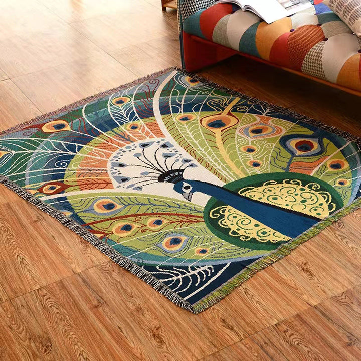 Peacock Throw Thread Blanket Bowlift