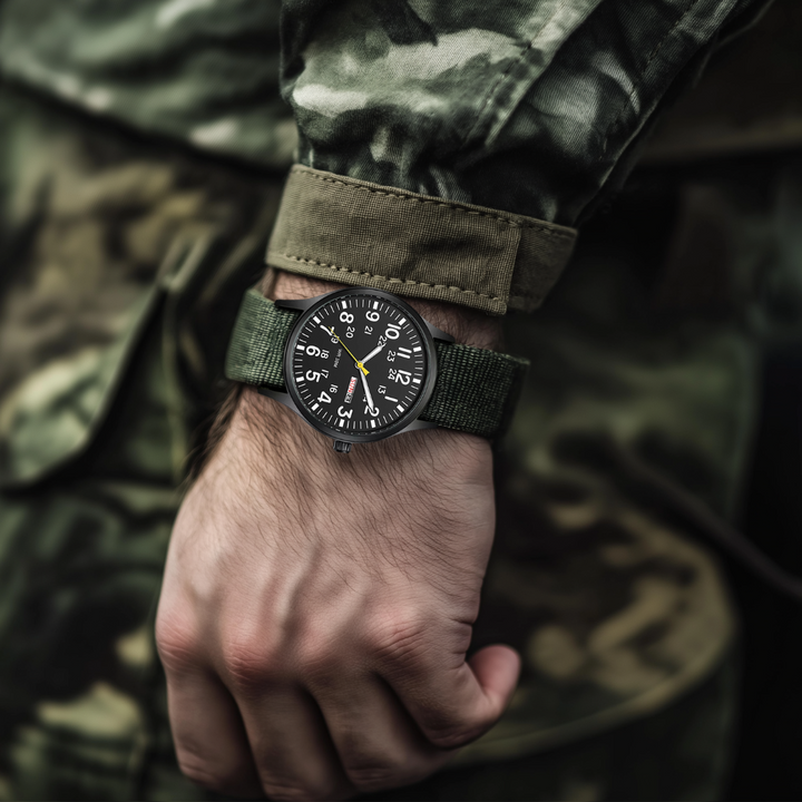BowLift | Men’s Rugged Outdoor Watch – Waterproof Military-Style Stainless Steel Timepiece