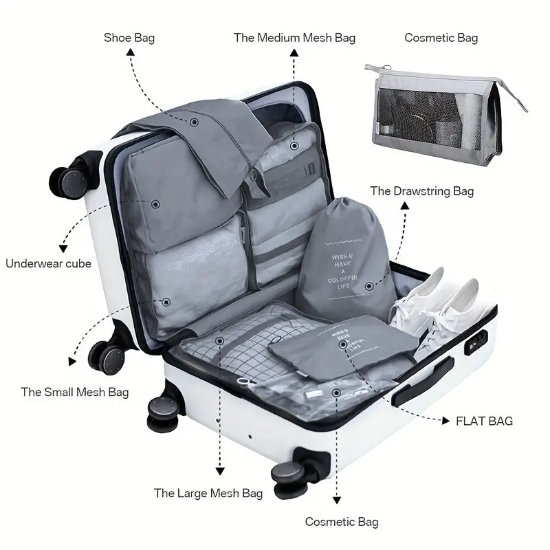 BowLift | Easy-Pack Travel Cubes | 8-Piece Set for Organized Packing & Hassle-Free Travel