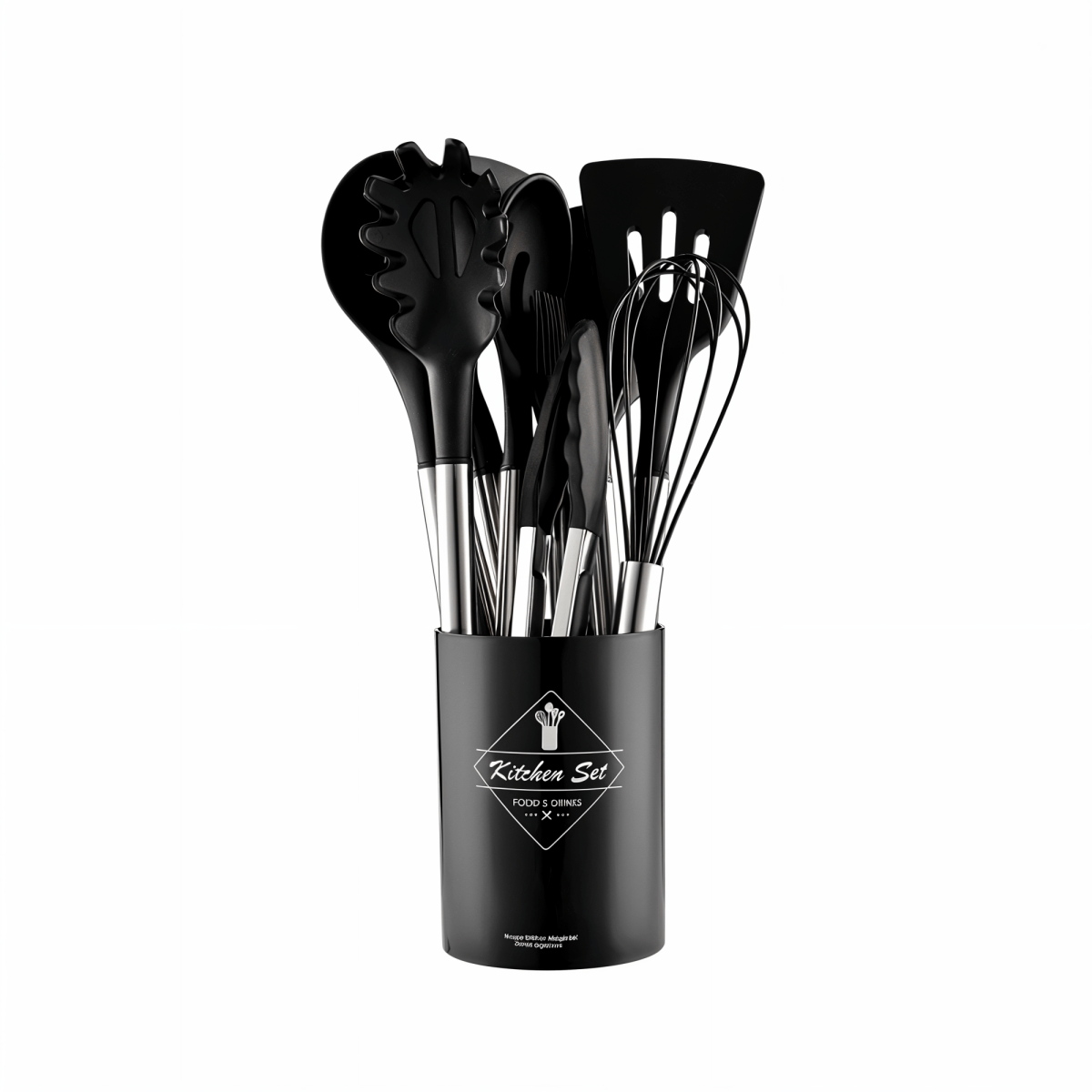 BowLift | 12-piece silicone kitchen utensils set with stainless steel handles