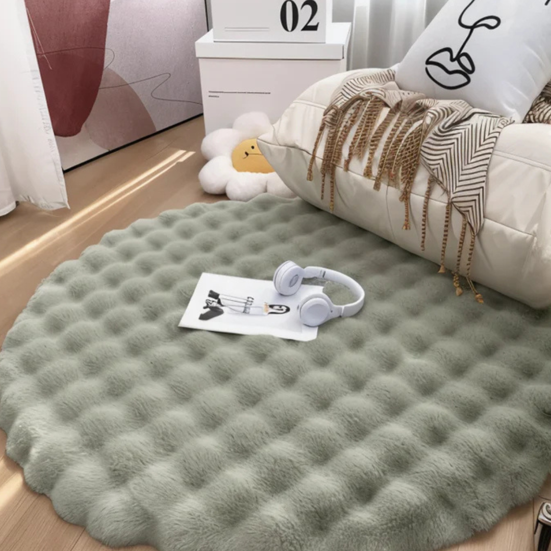 BowLift | Round Fleece Rug 90x90 cm Soft Anti-Slip