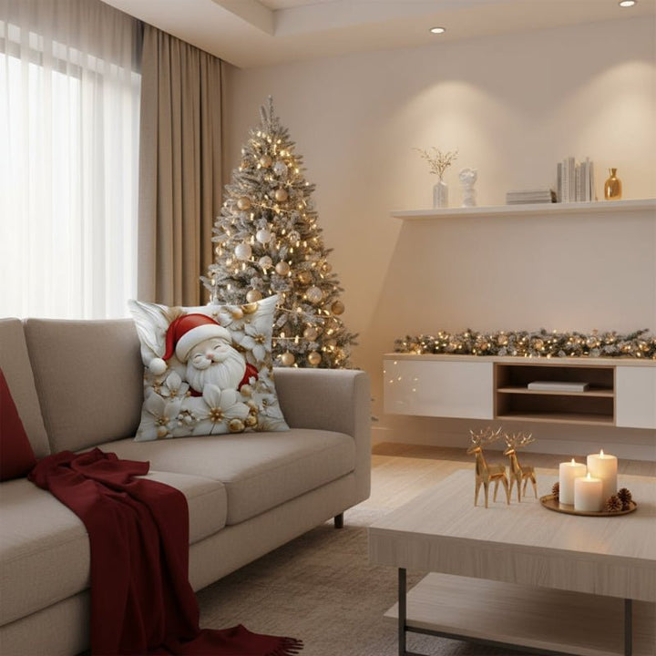 BowLift | Set von 4 Weihnachts-velours Kissenbezügen mit einzigartigen festlichen Designs