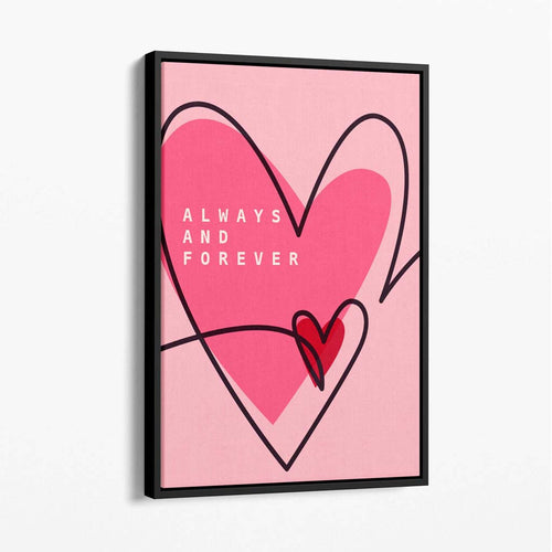 Always and Eternity Sketches Hearts Canvas Art Print | Bowlift