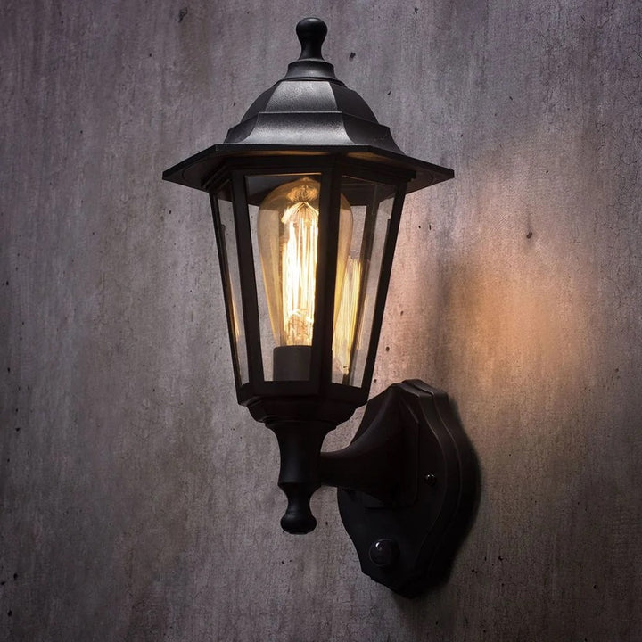BowLift | Black Outdoor Vintage Hanging Lamp with PIR