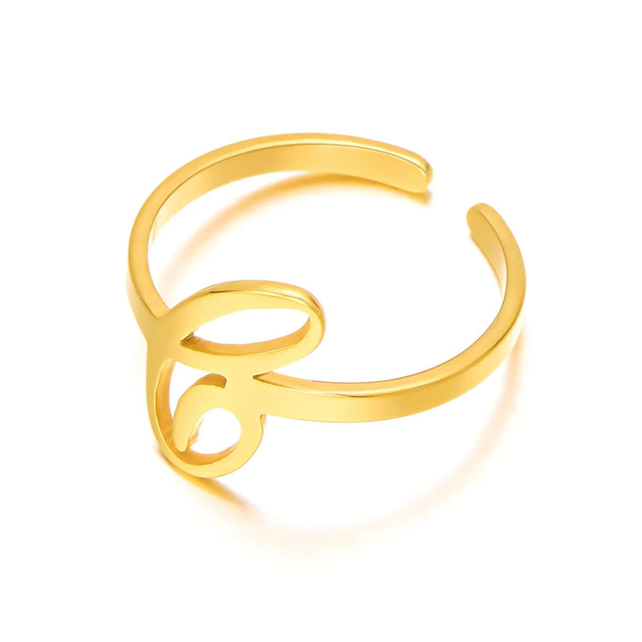 BowLift | Adjustable Italic Cursive Letter Initial Ring