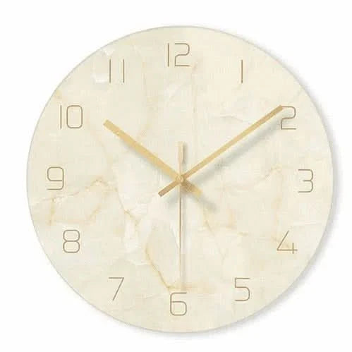 BowLift | Olive - Elegant Wall Clock with Marble Inspiration