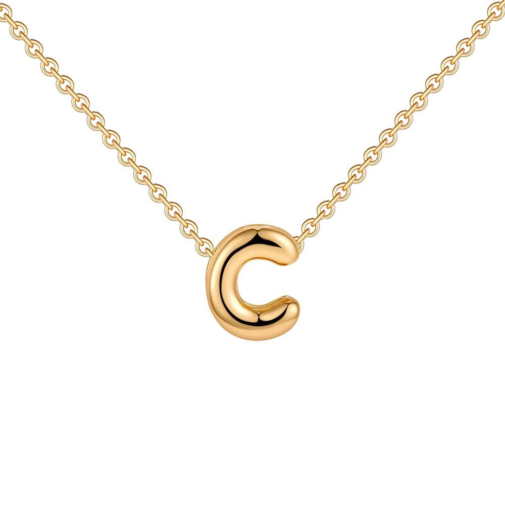 BowLift | Dainty Bubble Letter Initial Necklace