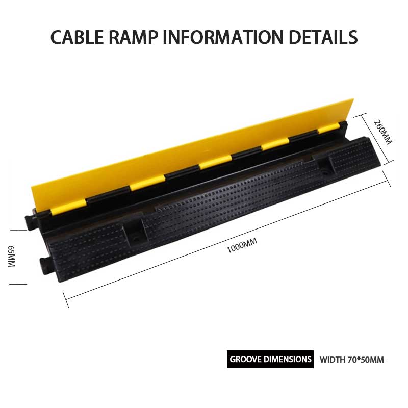 BowLift | Rubber Plastic Cable Trough Speed Bump Pvc Cable Protection Trough, Outdoor Ground Cable Trough