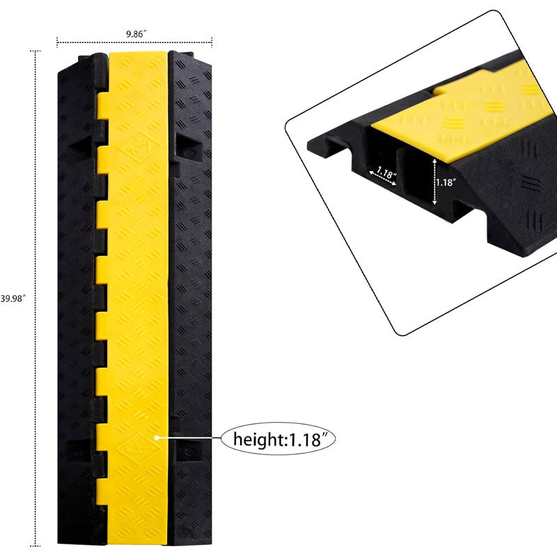 BowLift | Rubber Cable Ramp Wire Cover Cable Protector Ramp Wire Hose Protection 22000 lbs Load Capacity For Asphalt Concrete Gravel Driveway Indoor Outdoor, 3 Pack