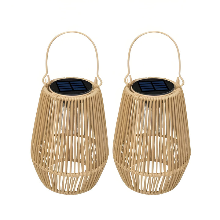 BowLift | CageRattan – Bamboo Solar Garden Light – Waterproof Hanging Lantern