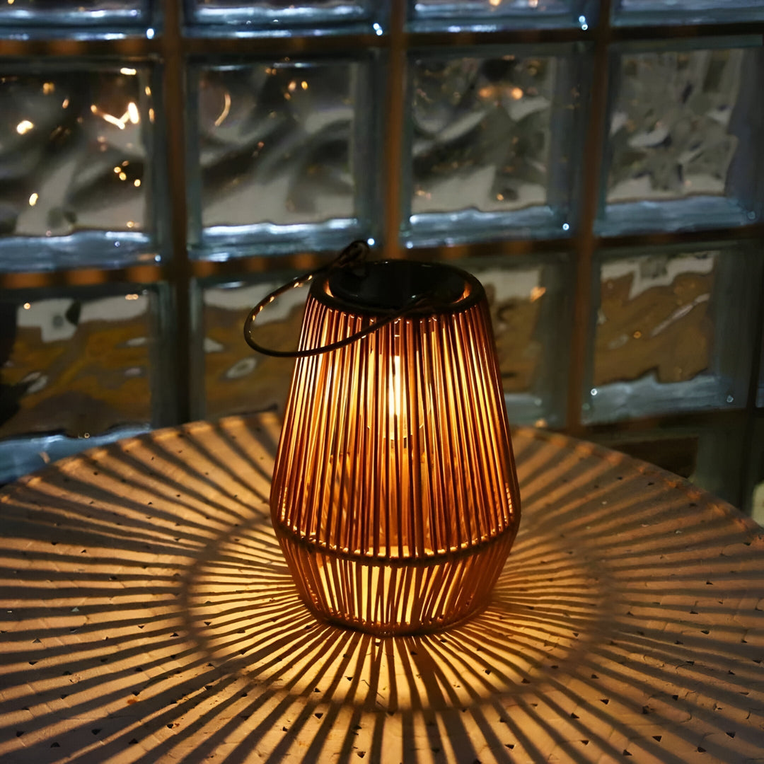 BowLift | CageRattan – Bamboo Solar Garden Light – Waterproof Hanging Lantern
