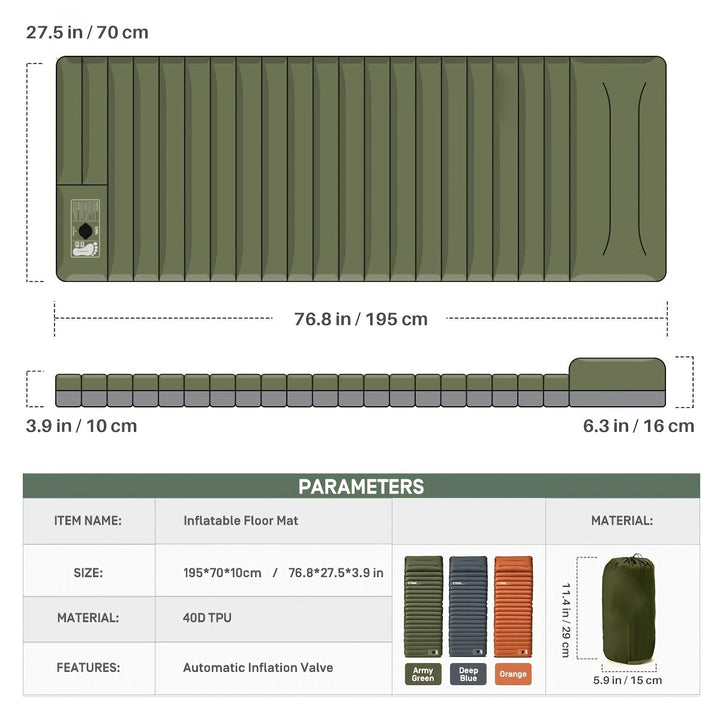 BowLift | Inflatable Camping Mattress | Waterproof, Portable & Easy Inflation for Outdoor Adventures