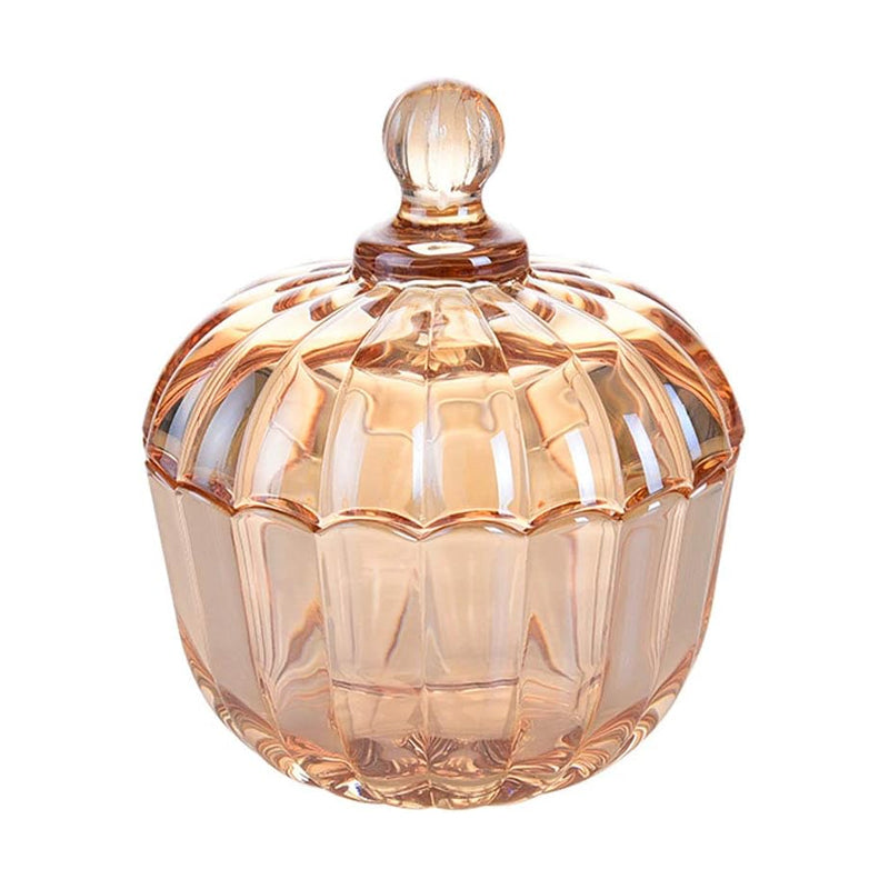 BowLift | Lead-Free Glass Candy Jar Pumpkin Style Coffee Sugar Jar With Lid Candy Cup Home Storage Box Sugar Cube Jar