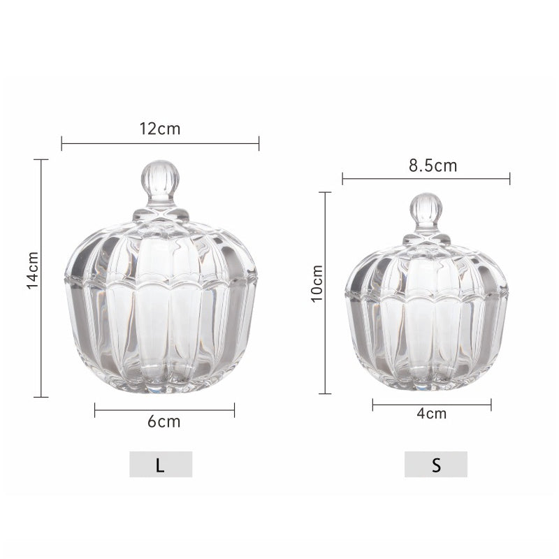 BowLift | Lead-Free Glass Candy Jar Pumpkin Style Coffee Sugar Jar With Lid Candy Cup Home Storage Box Sugar Cube Jar