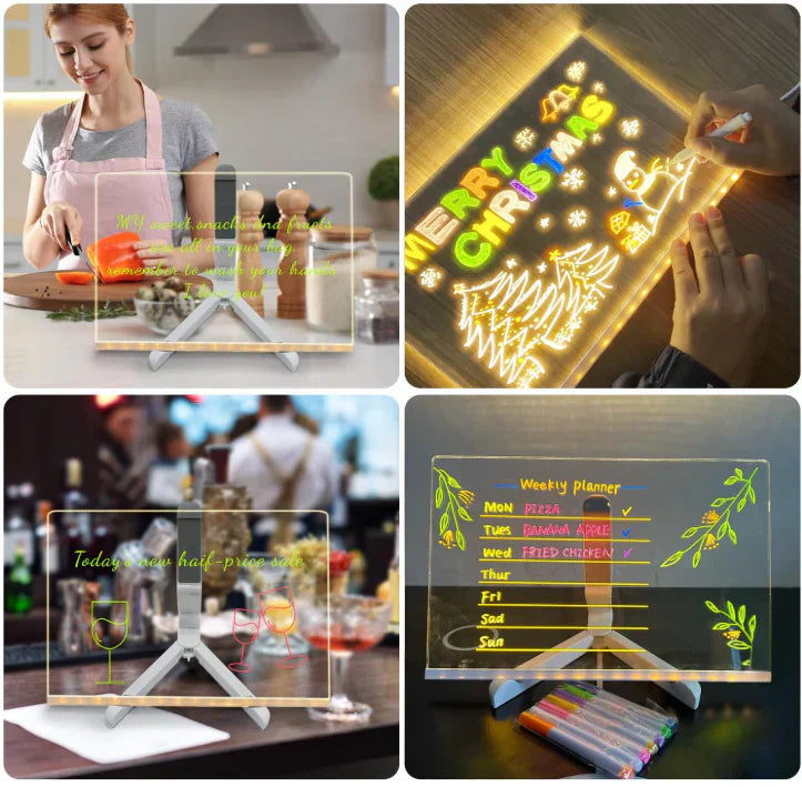 BowLift | IllumiWrite LED Sign Board – Reusable Light Board for Creative Minds