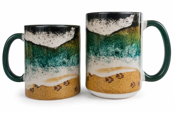 Paw 3D Printed Ceramic Shoreline Coffee Mug | Bowlift