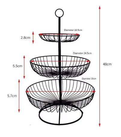 BowLift | Luxury 3-Tier Vegetable and Fruit Rack in Gold and Black