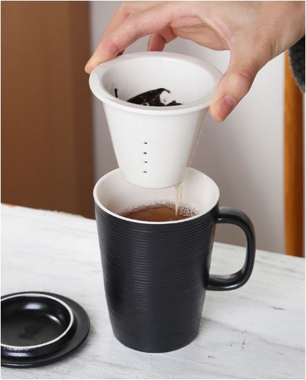 BowLift | Ceramic Tea Infuser Mug With Lid