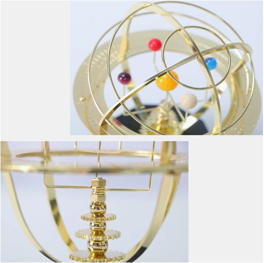 BowLift | Grand Orrery Model Handcrafted Mechanical Brass Solar System Replica (5 Planets)