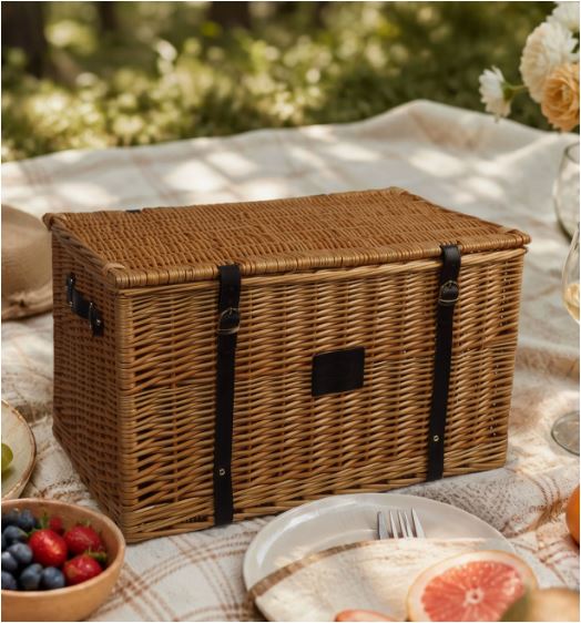 Ladies Stylish Willow Basket with Sturdy Lid Bowlift