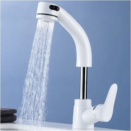BowLift | Modern Sink Faucet Pull-Down Lever Handle Brass Faucet Bathroom