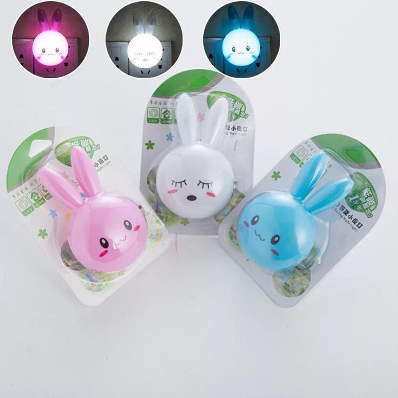 BowLift | Cartoon Rabbit LED Night Light AC110 220V Switch Wall Night Lamp With US Plug Gifts For Kid/Baby/Children Bedroom Bedside Lamp