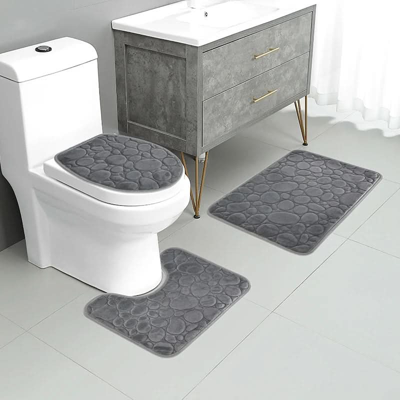 BowLift | 3-piece bathroom mat set with non-slip comfort