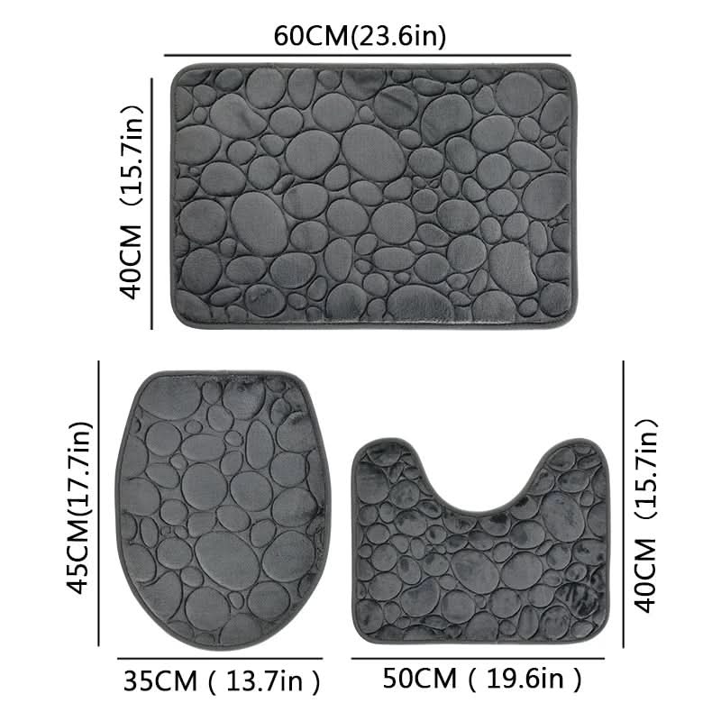 BowLift | 3-piece bathroom mat set with non-slip comfort