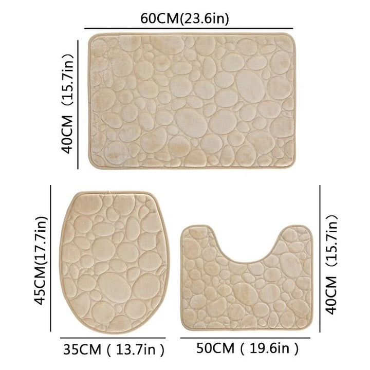 BowLift | 3-piece bathroom mat set with non-slip comfort